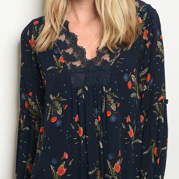 Navy Tunic Dress @LAST ONE - Picture 2 of 3